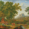 Arcadian Landscape With A Bust Of Flora Huysum Art Diamond Painting Art