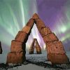 Arctic Henge With Aurora Lights Diamond Painting Art