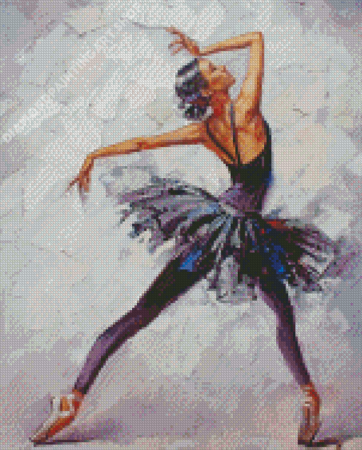 Ballerina In Black Art Diamond Painting Art