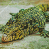 Black And Green Tegu Lizard Diamond Painting Art