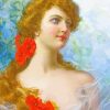 Blonde Woman And Poppies Flowers Diamond Painting Art
