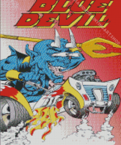 Blue Devil Poster Diamond Painting Art