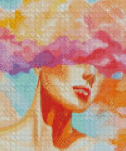 Colorful Cloud Girl Diamond Painting Art