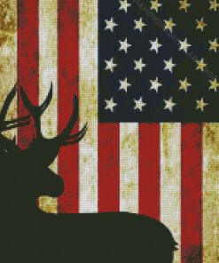 Flag With Deer Diamond Painting Art
