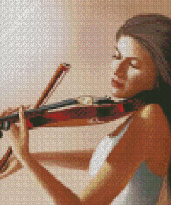 Girl Playing Violin Diamond Painting Art