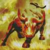 Gold Bull Wall Street Diamond Painting Art