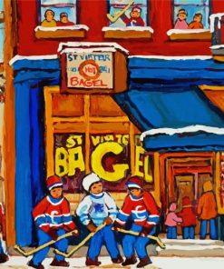 Hockey Canada Illustration Diamond Painting Art