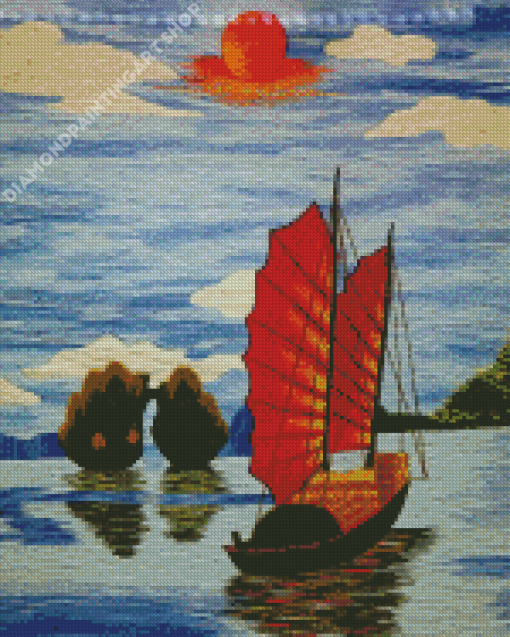 Junk Boat Art Diamond Painting Art