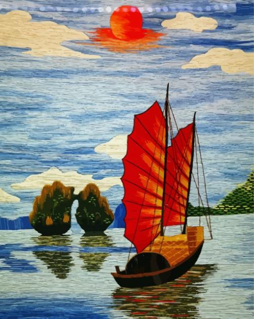 Junk Boat Art Diamond Painting Art