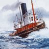 Ocean Waves Towboat Diamond Painting Art