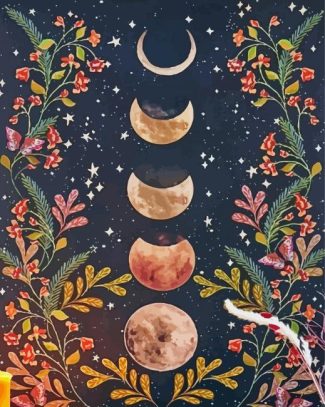 Phases Of The Moon Diamond Painting Art