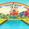 Rainbow Castle Diamond Painting Art