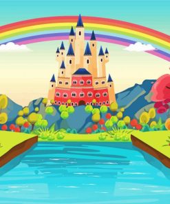 Rainbow Castle Diamond Painting Art