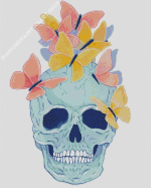 Skull And Butterflies Art Diamond Painting Art