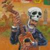 Skull Guitar Illustration Diamond Painting Art