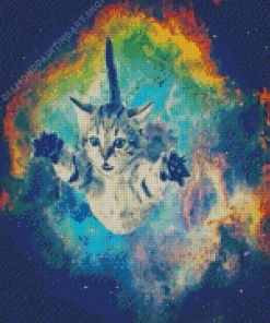Space Cat Galaxy Diamond Painting Art