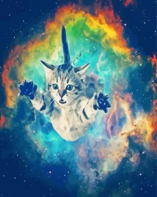 Space Cat Galaxy Diamond Painting Art