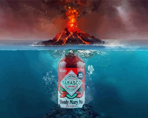 Tabasco Volcano Diamond Painting Art