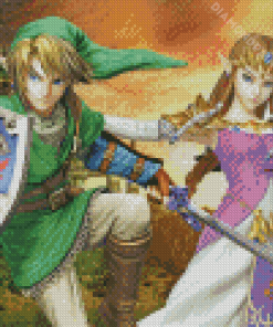 The Princess Zelda And Link Diamond Painting Art