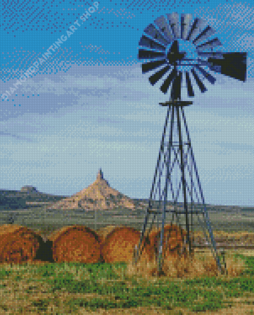 The Western Windmill Diamond Painting Art