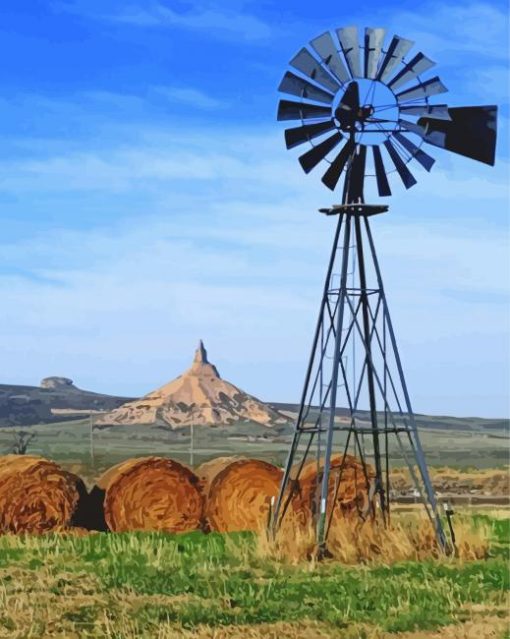 The Western Windmill Diamond Painting Art