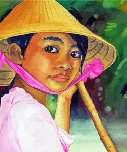 Vietnamese Little Girl Diamond Painting Art