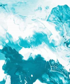 White Blue Abstract Ocean Diamond Painting Art
