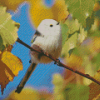 White Long Tailed Tit Diamond Painting Art