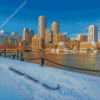 Winter Boston City Diamond Painting Art