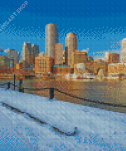 Winter Boston City Diamond Painting Art