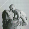 Black And White Mother With Baby Boy Diamond Painting Art