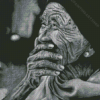 Black And White Old Laughing Lady Diamond Painting Art