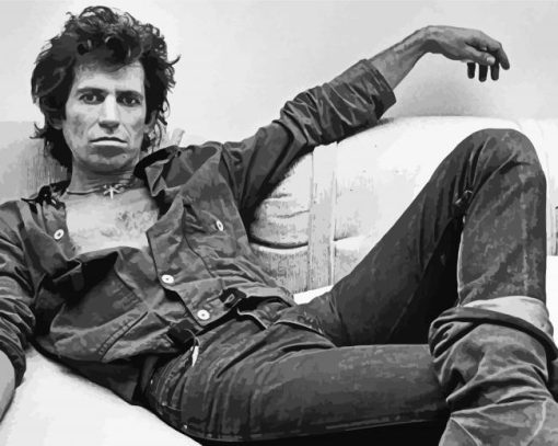 Black And White Young Keith Richards Diamond Painting Art