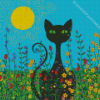 Black Cats And Flowers Art Diamond Painting Art