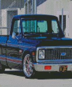 Black Chevy C10 Truck Diamond Painting Art