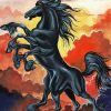 Black Sleipnir Horse Diamond Painting Art