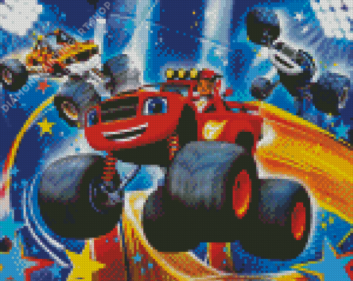 Blaze And The Monster Machines Diamond Painting Art