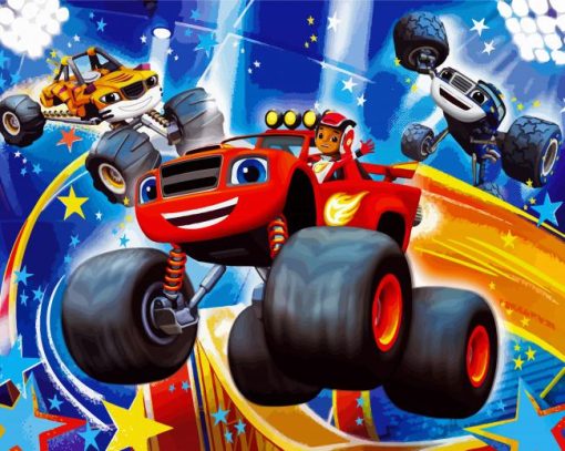 Blaze And The Monster Machines Diamond Painting Art