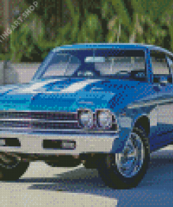 Blue 1969 Chevy Chevelle Art Diamond Painting Art
