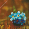 Blue Beautiful Small Flowers Diamond Painting Art