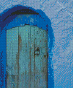Blue House With Blue door Diamond Painting Art
