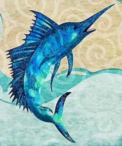 Blue Marlin Swordfish Diamond Painting Art