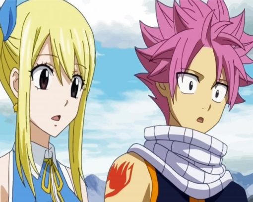 Cool Lucy And Natsu Diamond Painting Art