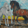 Cute Couple Horses Diamond Painting Art