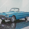 Cyan Tbird Car Diamond Painting Art