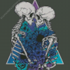 Floral Love Skeletons Diamond Painting Art