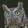 Green Eyed Screech Owl Diamond Painting Art