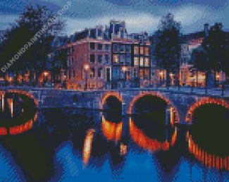 Keizersgracht Amsterdam By Night Diamond Painting Art