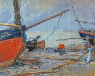 Old Boats Claude Monet Diamond Painting Art