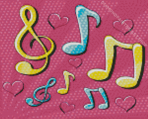 Musical Note Pop Art Diamond Painting Art